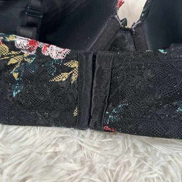 Torrid Curve Black Floral Lace Push Up Plunge Bra 44DDD - Picture 5 of 7